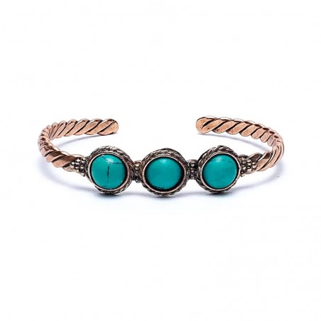 Twisted bracelet turquoise coloured stones