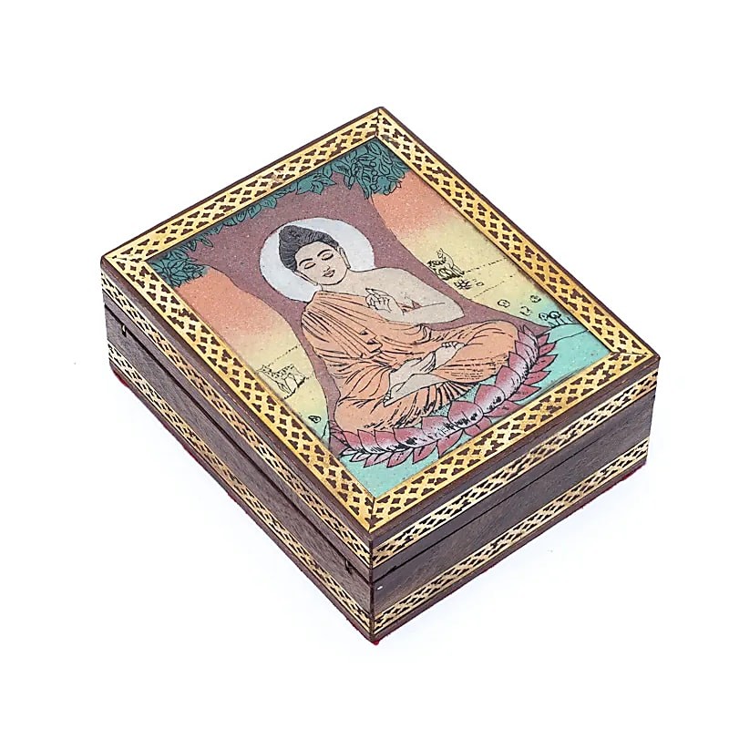 Tarot või ehtekarp Buddha koos bodhi puuga