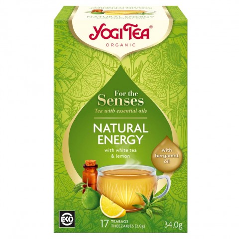 Valge tee eeterlike õlidega Natural Energy, Yogi Tea, 17 pakki