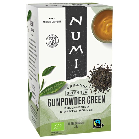 Зеленый чай Gunpowder, органический, Numi Tea, 18 пакетиков