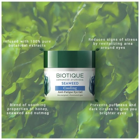 Cooling Anti-Fatigue Eye Gel with Seaweed, Biotique, 15g