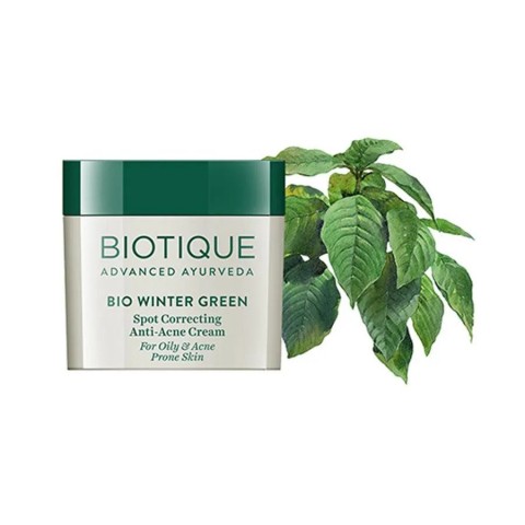 Rahustav kreem aknele kalduvale nahale Winter Green BIO-ga, Biotique, 15g