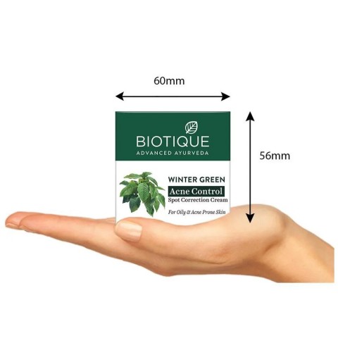 Rahustav kreem aknele kalduvale nahale Winter Green BIO-ga, Biotique, 15g