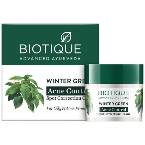 Rahustav kreem aknele kalduvale nahale Winter Green BIO-ga, Biotique, 15g