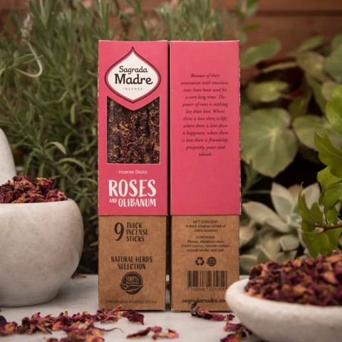 Herbal incense Roses & Olibanum, Sagrada Madre, 9 pcs.
