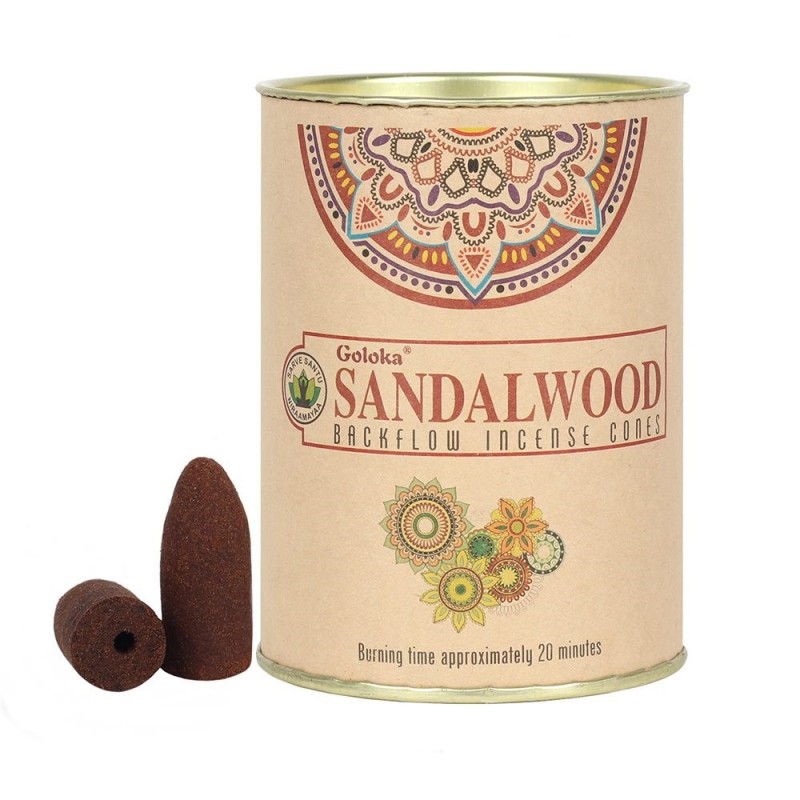 Tagurpidi põlev käbiviiruk Sandalwood, Goloka, 24 tk.