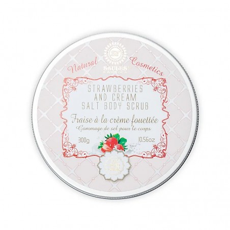 Sea salt body scrub Strawberries and Cream, Saules Fabrika, 300g