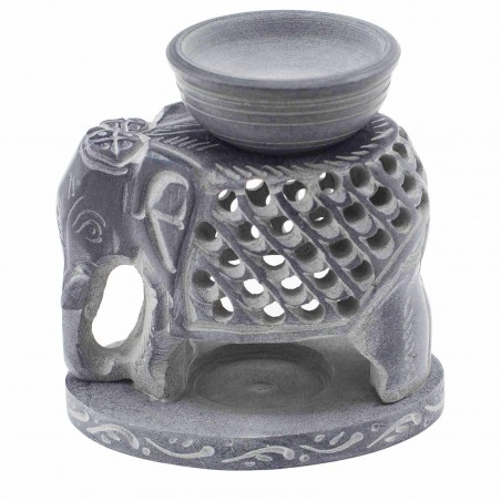 Soapstone incense and oil burner Standing Elephant, 11 cm