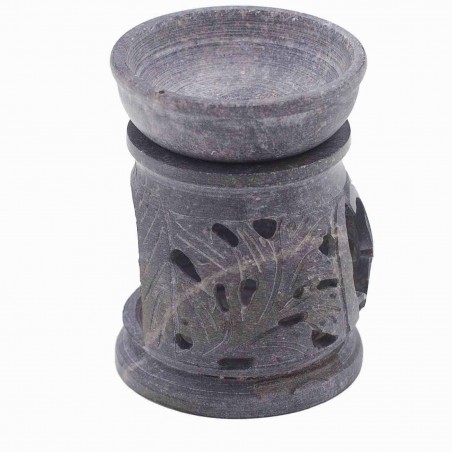 Small soapstone incense burner Om, 8 cm