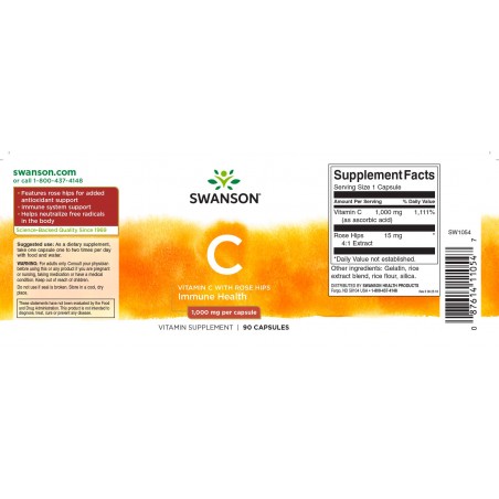 C-vitamiin puugiekstraktiga, Swanson, 1000mg, 90 kapslit