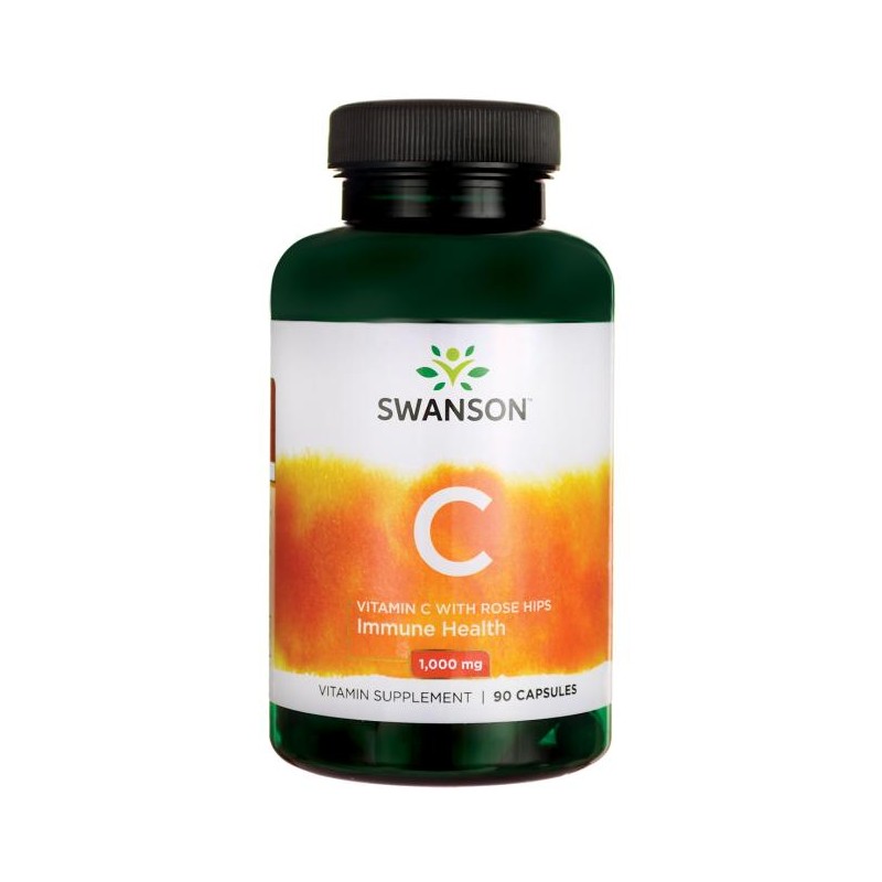 Vitamin C with Rose Hips extract, Swanson, 1000mg, 90 capsules