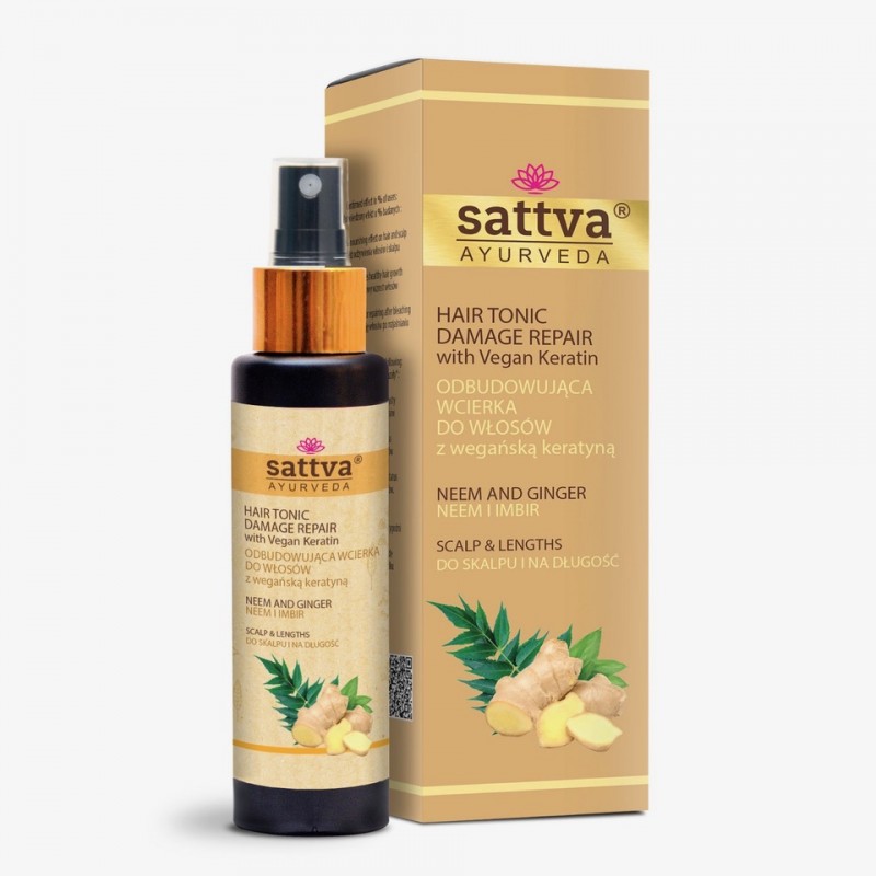 Тоник для поврежденных волос Neem & Ginger, Sattva Ayurveda, 100 мл