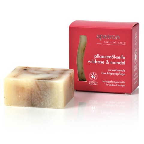 Herbal soap for body and hair Wild Rose & Almond, Auromere Apeiron, 100g