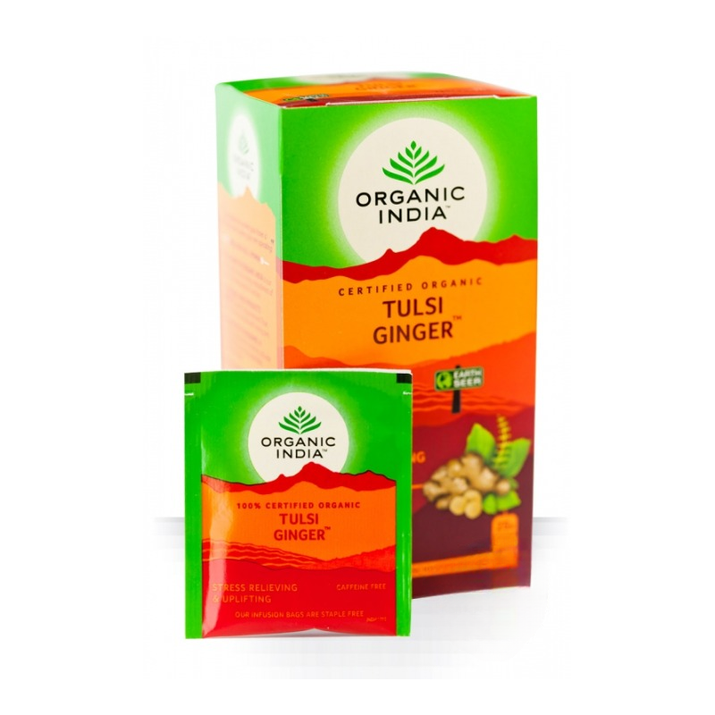 Ayurveda tee Tulsi ingver, Organic India, 25 pakki