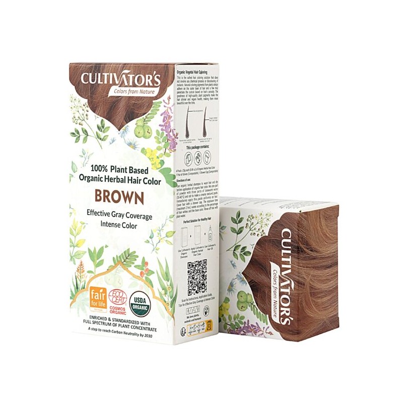 Herbal brown hair dye Brown, Cultivator's, 100g