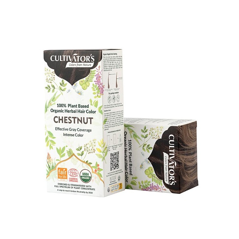 Растительная краска для волос Каштан Chestnut, Cultivator's, 100г