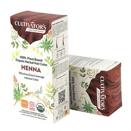 Растительная рыжая краска для волос Henna, Cultivator's, 100г