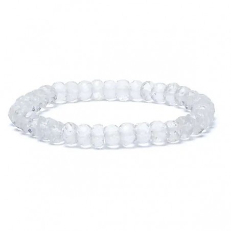 Elasticated bracelet Rock crystal edges, AA quality, 8mm