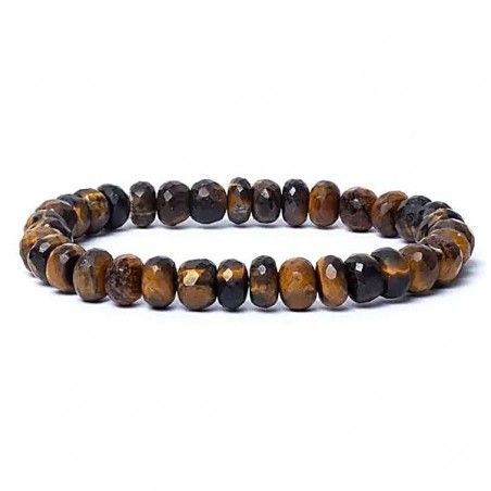 Elasticated bracelet Tiger Eye Edges, AA quality, 8mm