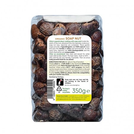 Мыльные орехи для стирки белья Soap Nuts, гипоаллергенные, Planet Pure, 300г