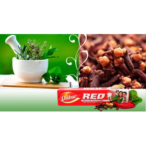 7 ravimtaimega hambapasta RED, Dabur, 200g