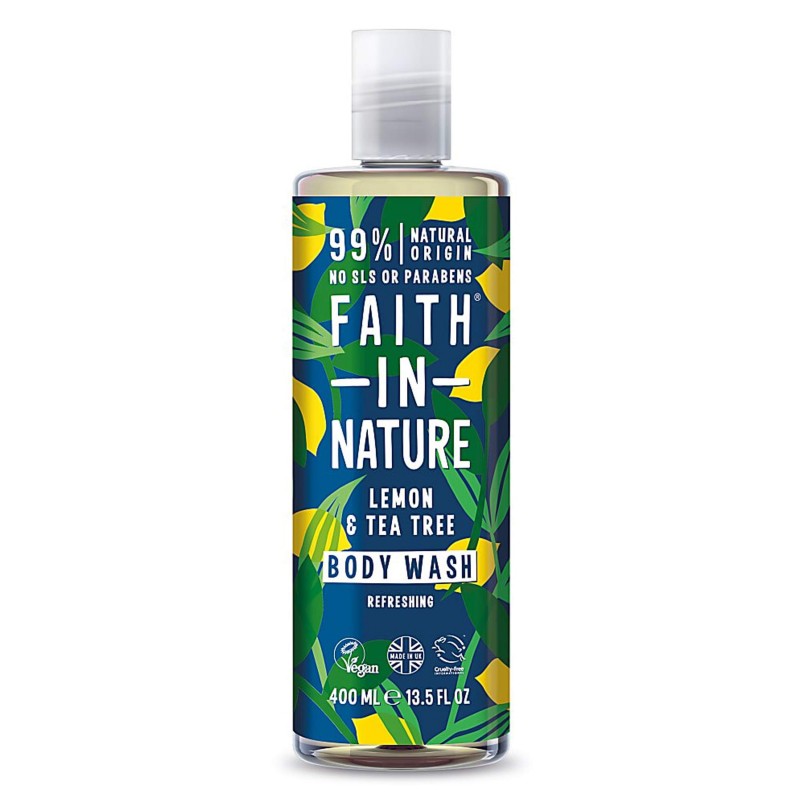 Shower gel with lemon and tea tree, Faith In Nature, 400ml