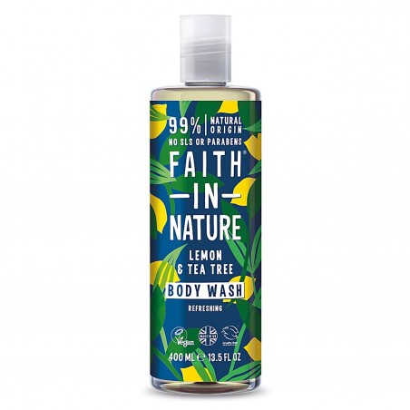 Shower gel with lemon and tea tree, Faith In Nature, 400ml
