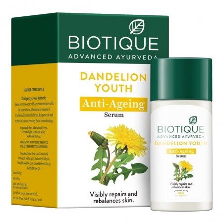 Dandelion BIO vananemisvastane seerum võilille ekstraktiga, Biotique, 40ml