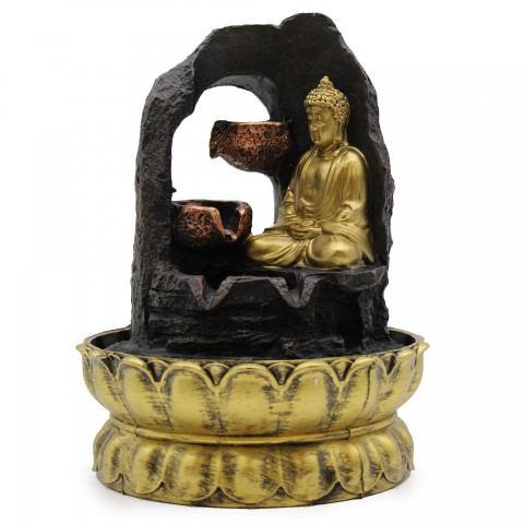 Настольный фонтан Золотой Медитирующий Будда, 30 см