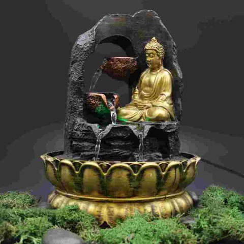 Lauavee purskkaev Kuldne mediteeriv Buddha, 30 cm