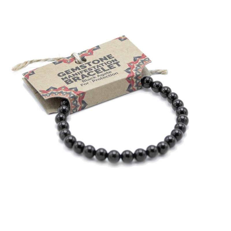 Manifestation bracelet Black Agate Protection