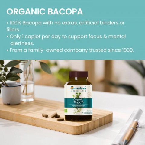 Bacopa Organic, Himalaya, 60 tabletti