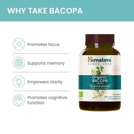 Bacopa Organic, Himalaya, 60 tabletti