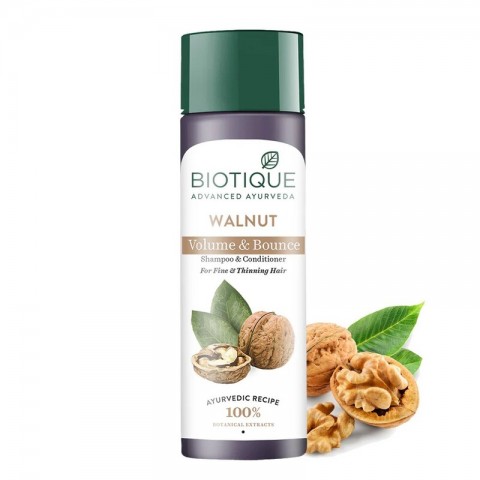 Shampoo & Conditioner Walnut Volume & Bounce, Biotique, 190ml