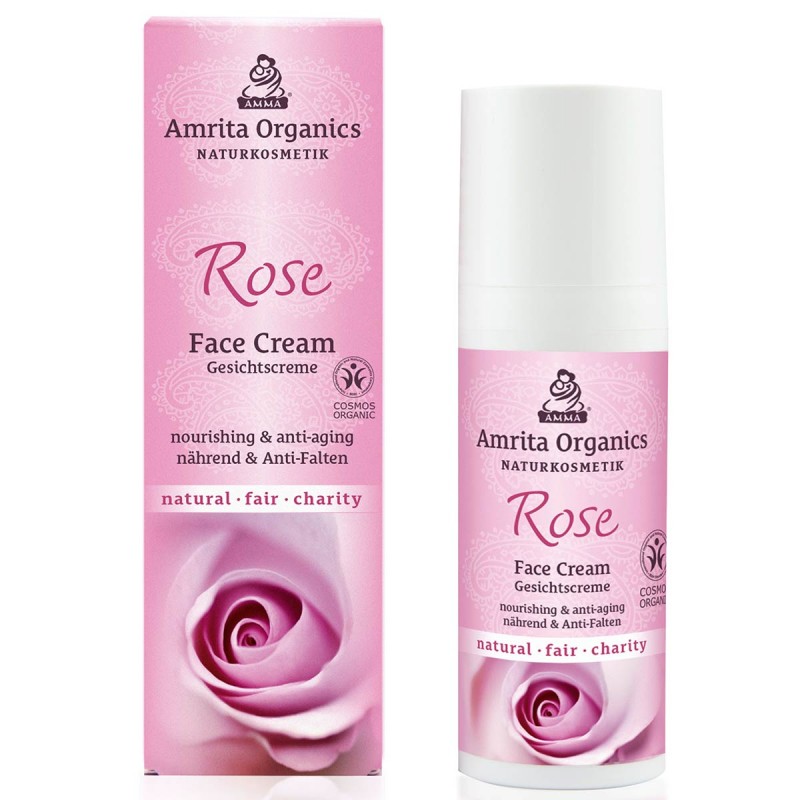 Regenerating and moisturising face cream Rose, Amrita Organics, 50 ml