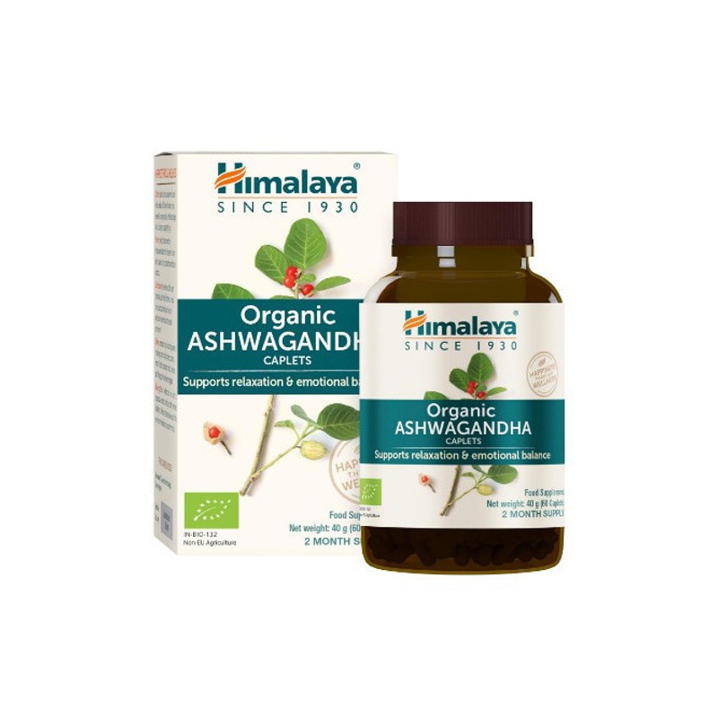 Food supplement Ashwagandha Organic, Himalaya, 60 tablets