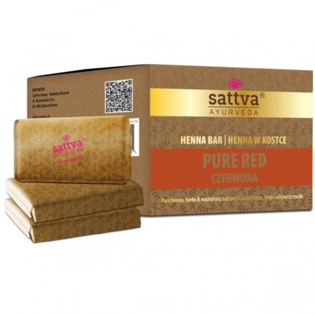 Taimne punane juuksevärv Henna Bar, Sattva Ayurveda, 3x80g