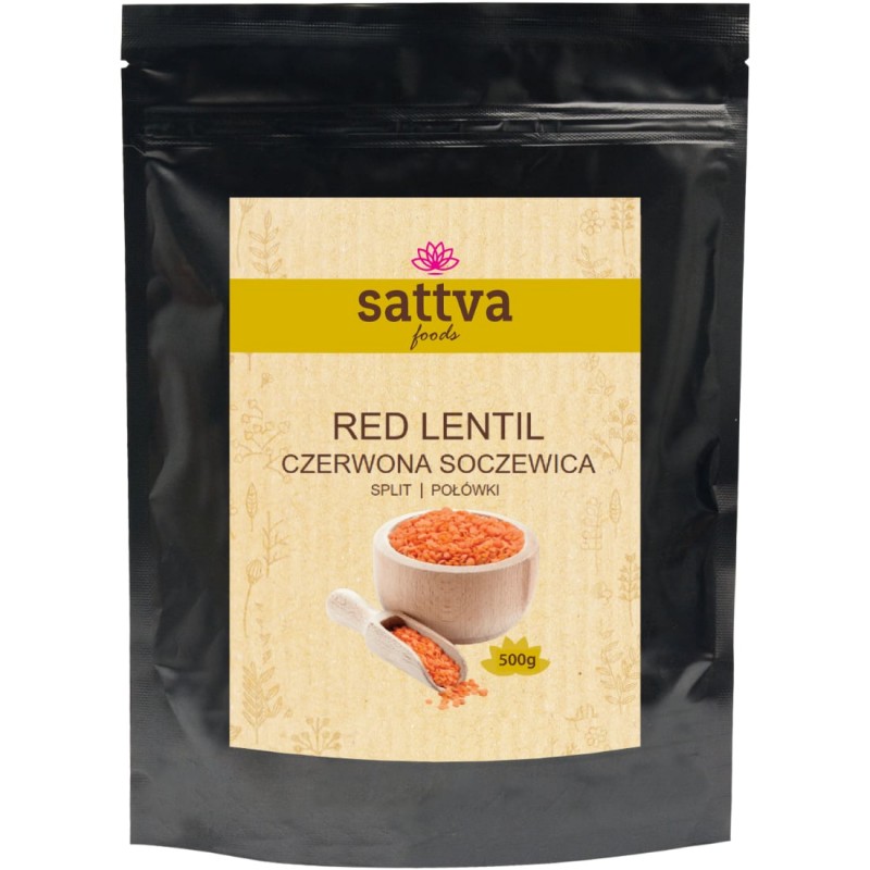 Purustatud punased läätsed Red Lentils, Sattva Foods, 500g