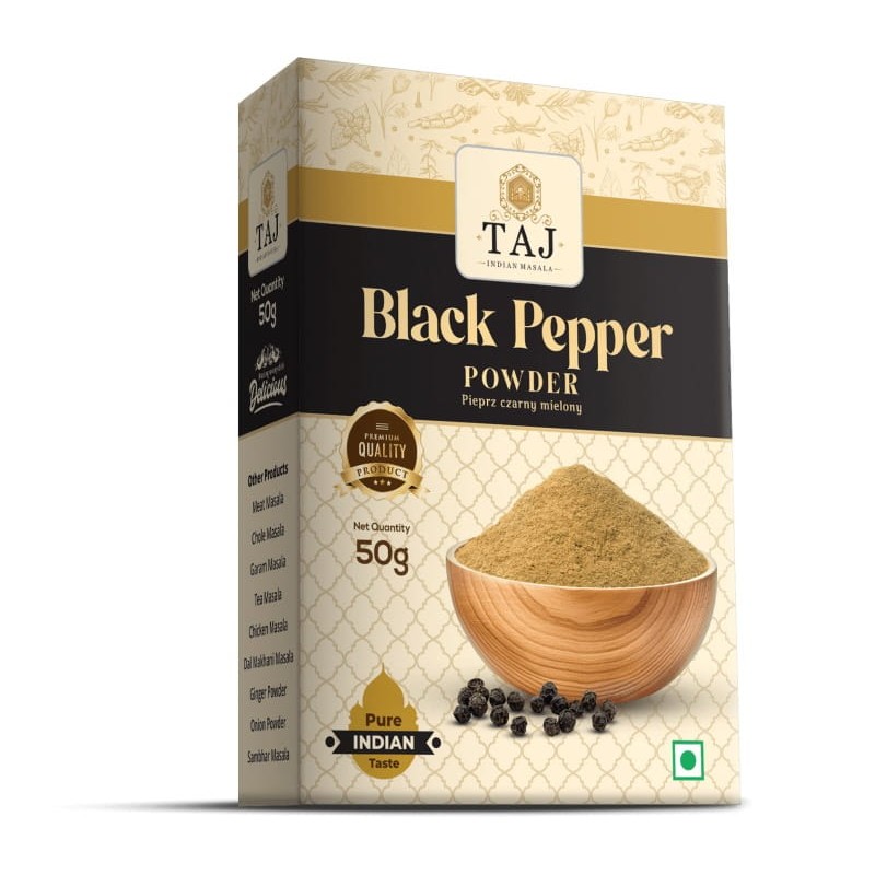 Must pipar Black Pepper, terve, TAJ, 50g