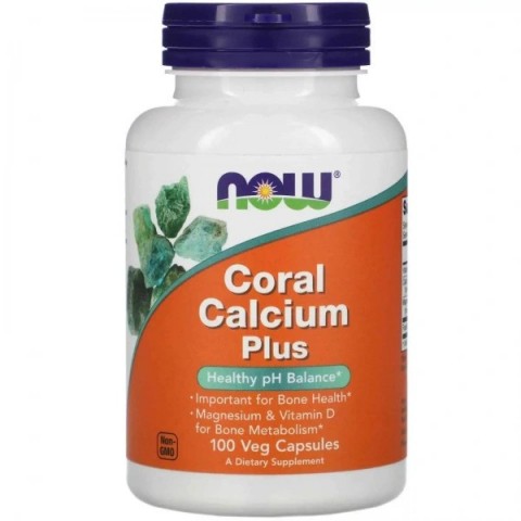 Korallkaltsium koos magneesiumiga Coral Calcium Plus, NOW, 100 kapslit