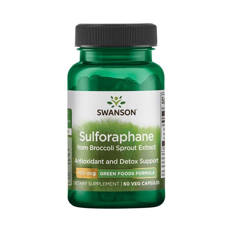Brokkoli ekstrakt Sulforaphane, Swanson, 400mcg, 60 kapslit Brokkoli ekstrakt Sulforaphane, Swanson, 400mcg, 60 kapslit