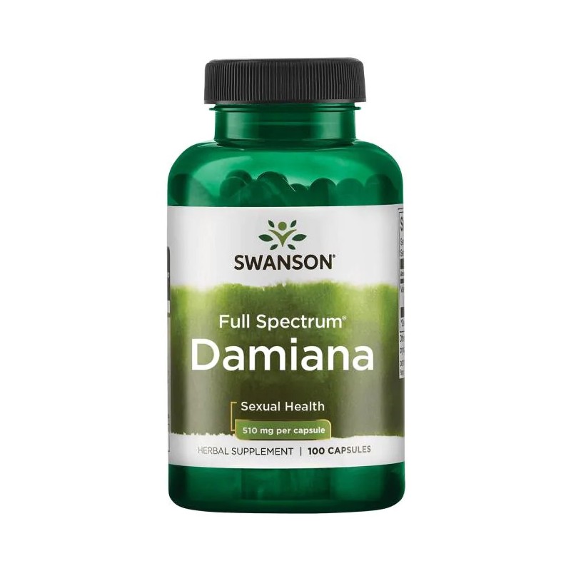 Damiana lehed Turnera Diffusa, Swanson, 510mg, 100 kapslit Damiana lehed Turnera Diffusa, Swanson, 510mg, 100 kapslit