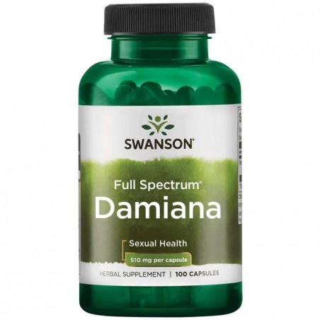 Damiana lehed Turnera Diffusa, Swanson, 510mg, 100 kapslit
