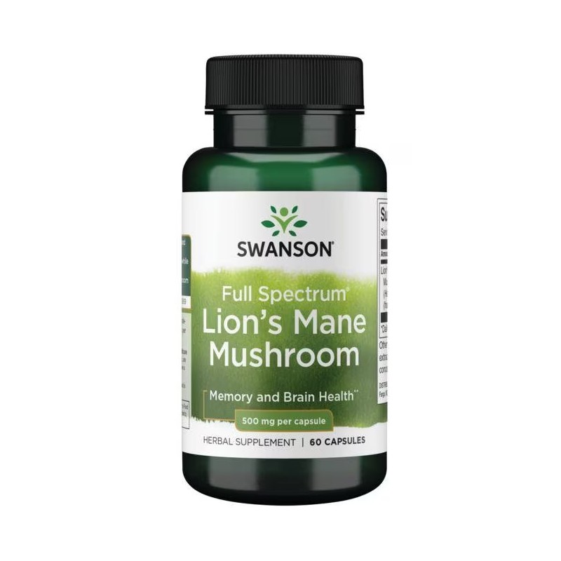 Lõvipea seen, Swanson, 500mg, 60 kapslit Lõvipea seen, Swanson, 500mg, 60 kapslit