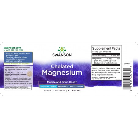 Magneesium bisglütsinaat, Swanson, 700mg, 90 kapslit