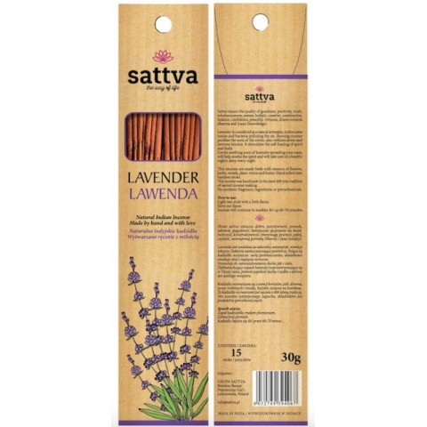 Lavendlilõhnalised viirukipulgad Lavendel, Sattva Ayurveda, 15 tk.