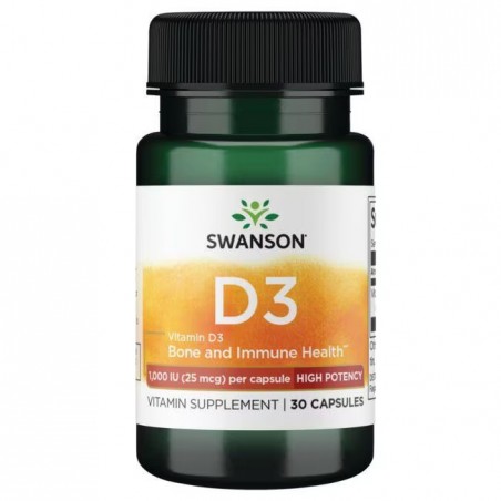 Vitamiin D3 1000TV, 25 mcg, Swanson, 30 kapslit