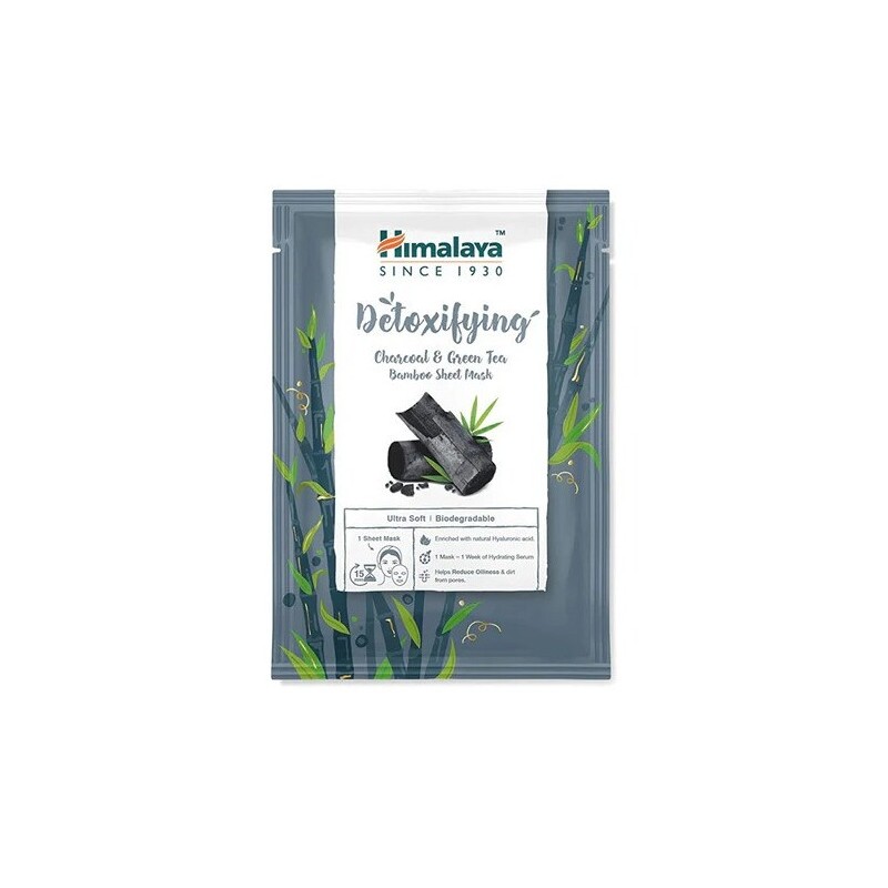 Detoksifitseeriv kivisöe ja rohelise tee bambusmask, Himalaya, 30ml