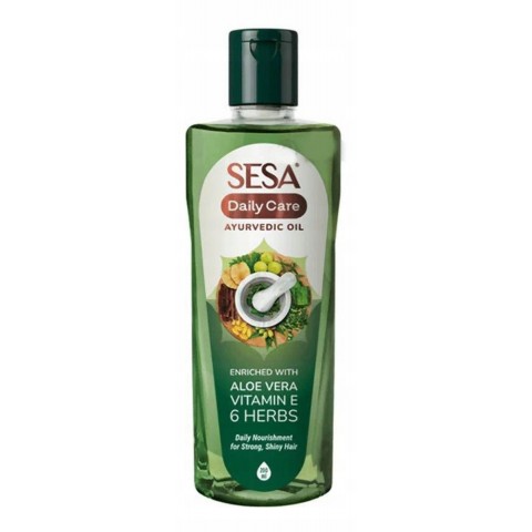 Ayurvedic hair oil with aloe vera and vitamin E for daily care, Sesa, 100ml