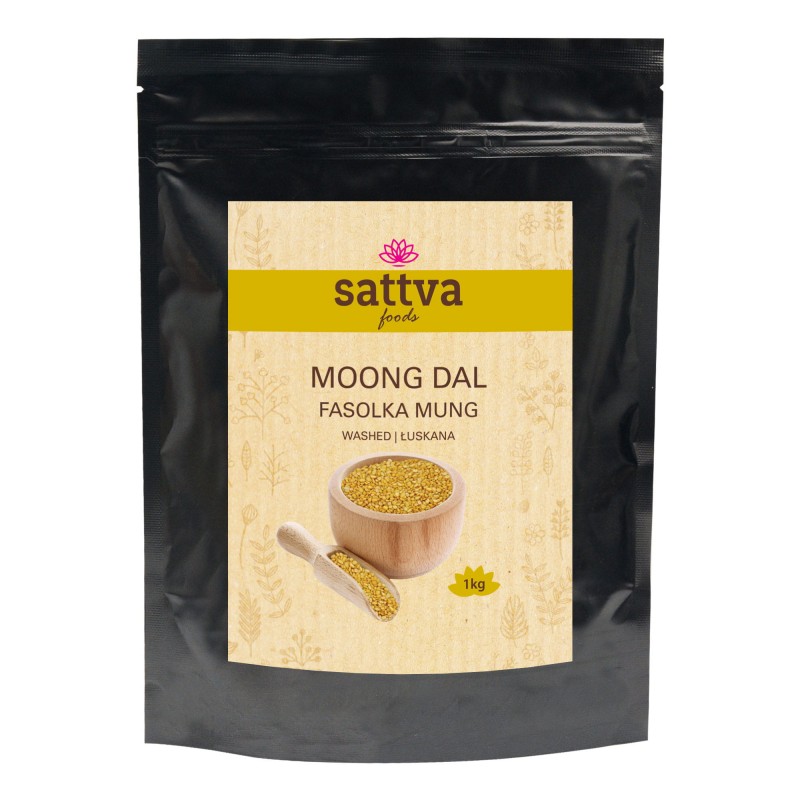 Säravad mungoad Moong Dal, poolitatud, pestud, Sattva Foods, 1kg Säravad mungoad Moong Dal, poolitatud, pestud, Sattva Foods, 1kg